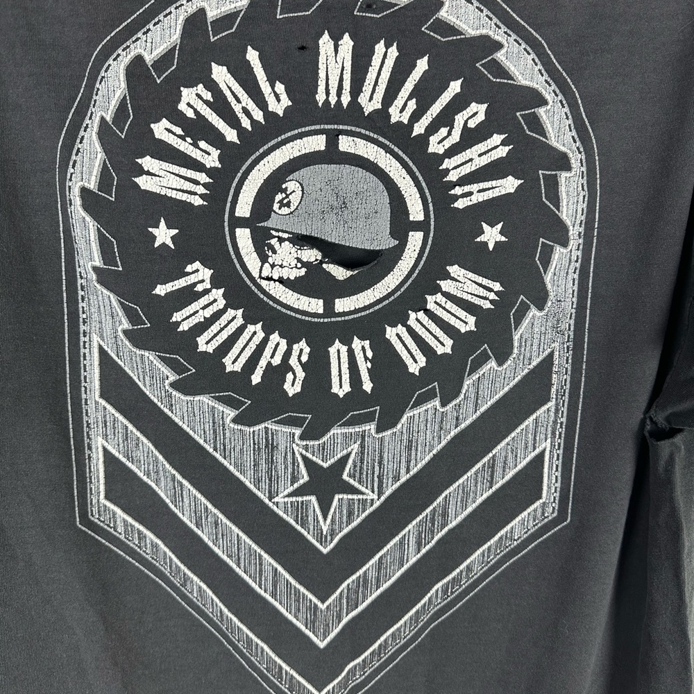 Y2K Metal Mulisha T Shirt Faded Black Large Worn Goth Emo - Picture 3 of 16